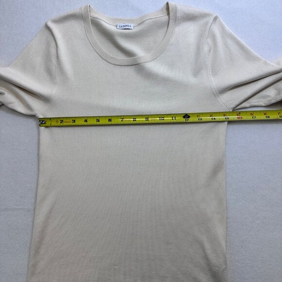 La Perla Womens Silk Lightweight Knit Sweater Top Size 10 US Ivory READ - Picture 13 of 15
